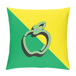 Personality  Apple Green And Yellow Modern 3d Vector Icon Logo Pillow Covers