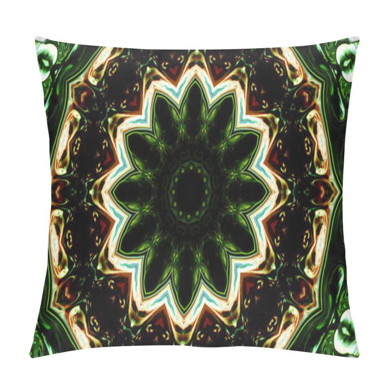 Personality  Abstract Ethnic Authentic Symmetric Pattern Ornamental Decorative Kaleidoscope Movement Geometric Circle And Star Shape Pillow Covers