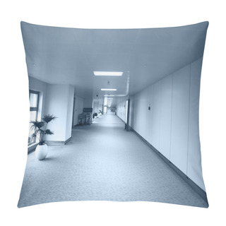 Personality  Empty Long Corridor In The Modern Office Building. Pillow Covers