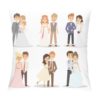 Personality  Wedding Couple Vector Illustration Pillow Covers