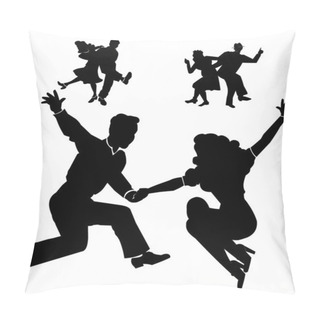 Personality  Retro Dancers In Silhouette Pillow Covers