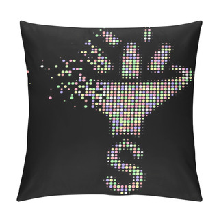 Personality  Soft Moving Pixelated Halftone Sales Funnel Icon Pillow Covers