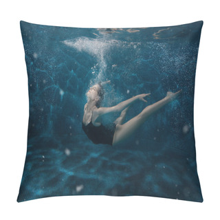 Personality  Woman Dancing In The Underwater. Pillow Covers