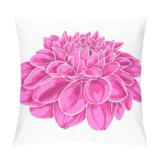 Personality  Beautiful Pink Dahlia Isolated On White Background. For Greeting Cards And Invitations Of The Wedding, Birthday, Valentine's Day, Mother's Day And Other Seasonal Holidays Pillow Covers
