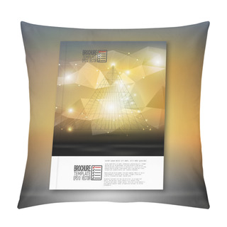 Personality  Abstract 3D Pyramid, Geometric Colorful Triangle Design. Brochure, Flyer Or Report For Business, Template Vector Pillow Covers