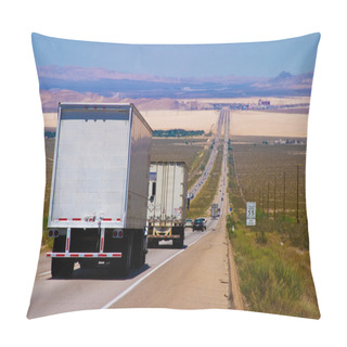 Personality  Delivery Trucks On A Highway. Pillow Covers