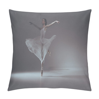 Personality  Elegant Ballet Dancer Dancing In White Dress Pillow Covers
