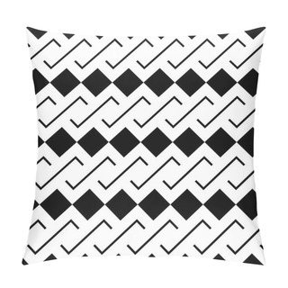 Personality  Design Seamless Monochrome Spiral Twisted Pattern. Abstract Background. Vector Art Pillow Covers