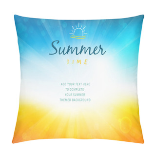 Personality  Summer Time Background With Text - Illustration Pillow Covers