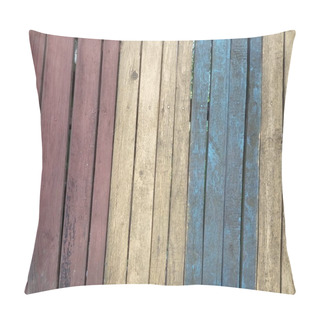 Personality  Colorful Wood Background, Vintage Timber Texture  Pillow Covers