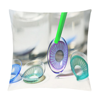 Personality  Colored Contact Lenses Close Up Pillow Covers