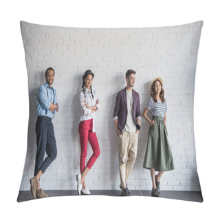 Personality  Young Multiethnic Friends In Stylish Clothes Pillow Covers