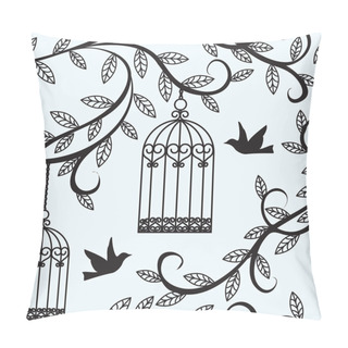 Personality  Birds Flying And Cage Pillow Covers