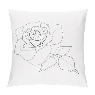 Personality  Rose Icon Line Element. Vector Illustration Of Rose Icon Line Isolated On Clean Background For Your Web Mobile App Logo Design. Pillow Covers