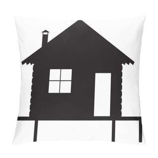 Personality  Log Cabin On Stilts Silhouette Pillow Covers