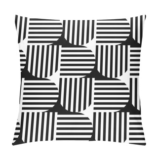 Personality  Black And White Geometric Stripe Seamless Pattern Abstract Backg Pillow Covers