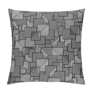 Personality  Seamless Vector Background Pattern With Rectangular Striped Ornament. Geometric Seamless Pattern Pillow Covers