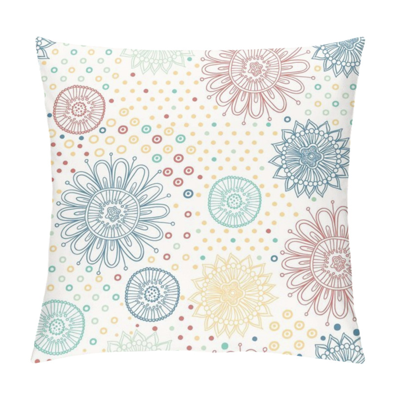 Personality  Beautiful flower seamless pattern background with dots and flowers pillow covers