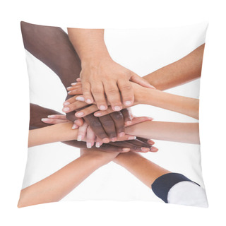 Personality  Group Of People Stacking Hands Together Pillow Covers