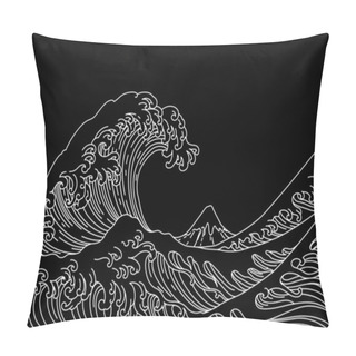 Personality  Japan Great Wave Vector Illustration. Pillow Covers