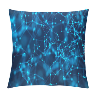 Personality  Abstract Communication Background With Connecting Dots And Lines. Plexus Effect. Pillow Covers