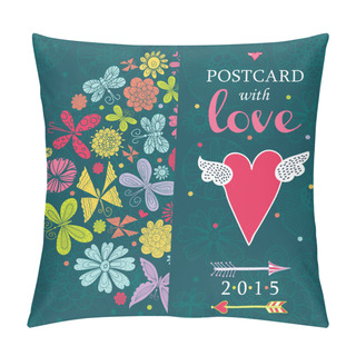 Personality  Spring Love Postcard. Pillow Covers