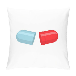 Personality  Medicine Capsule Vector Illustration In Flat Style Design Pillow Covers