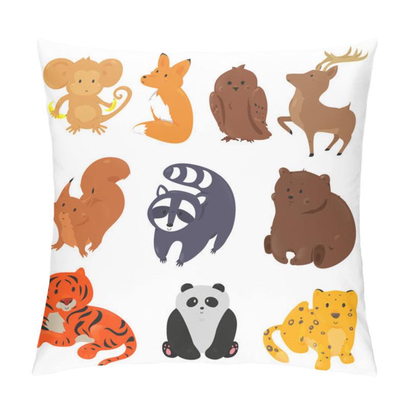 Personality  Set of cute cartoon animals pillow covers