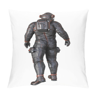 Personality  3D Rendering Of The Review View Of A Space Explorer Or Astronaut In A Spacesuit. Isolated On A White Background. Pillow Covers