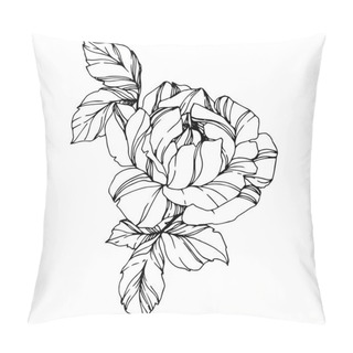 Personality  Vector Rose. Floral Botanical Flower. Engraved Ink Art. Isolated Rose Illustration Element. Beautiful Spring Wildflower Isolated On White. Pillow Covers