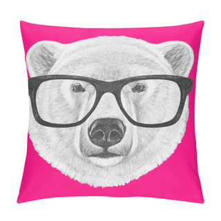 Personality   Polar Bear With Glasses Pillow Covers