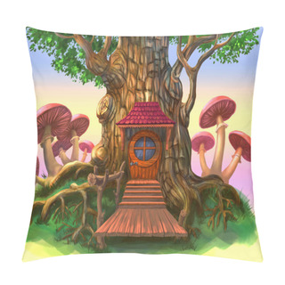 Personality  Fairy-tale House In The Tree Pillow Covers
