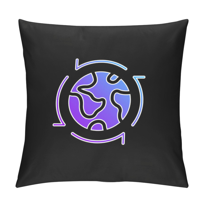 Personality  Around The World blue gradient vector icon pillow covers