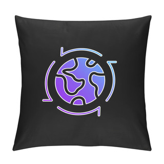 Personality  Around The World Blue Gradient Vector Icon Pillow Covers