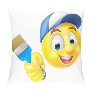 Personality  Painter Emoji Emoticon With Paintbrush Pillow Covers