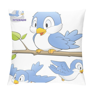 Personality  A Set Of Cute Cartoon Birds Pillow Covers