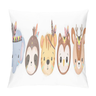 Personality  Cute Animal Illustration, Animal Clipart, Baby Shower Decoration, Woodland Illustration. Pillow Covers