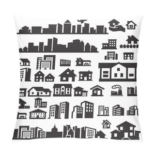 Personality Houses Icons Pillow Covers