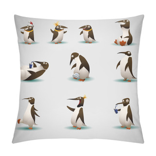 Personality  Set Of Funny Penguins Pillow Covers