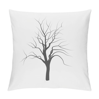 Personality  Vector Drawing Silhouettes Of Leafless Tree Pillow Covers