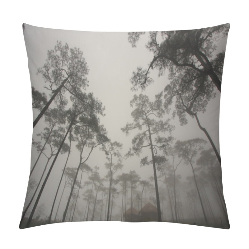 Personality  Little cottages in deep forest pillow covers