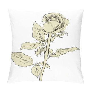 Personality  Monochrome Picture Rose, Vector Illustration Pillow Covers