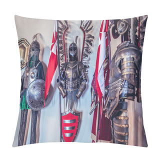 Personality  Bobolice, Poland - July 2, 2017: Knights Armours In Renovated Castle In Bobolice Village, One Of The Chain Of 25 Medieval Castles Called Eagles Nests Trail Pillow Covers