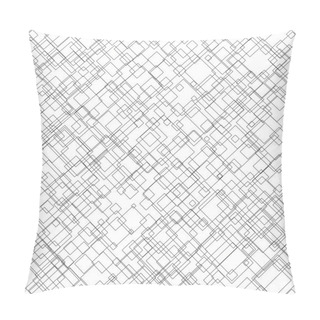 Personality  Pattern With Random Intersecting Squares.  Pillow Covers