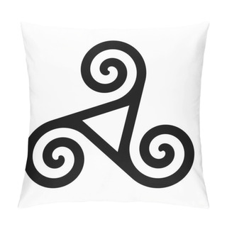 Personality  Triskelion With Hollow Triangle Symbol Icon Pillow Covers