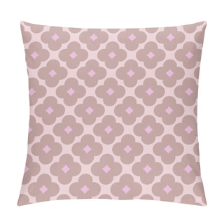 Personality  Seamless Geometric Pattern, Fashion Design In Pale Taupe And Pink Colors. Pillow Covers