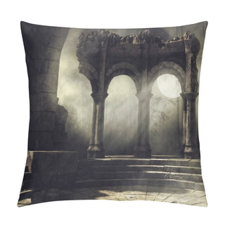 Personality  Full Moon Scene With Old Ruins Pillow Covers
