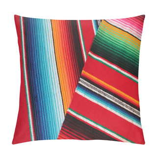 Personality  Mexico Mexican Poncho Serape Traditional Cinco De Mayo Rug  Fiesta Background With Stripes Stock, Photo, Photograph, Image, Picture, Pillow Covers