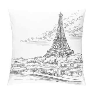 Personality  Vector Hand Drawing Paris 3 Pillow Covers