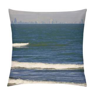 Personality  Distant View Of Downtown Chicago Pillow Covers